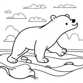 Page À Colorier D'un Ours Polaire Aventurier Nageant 38684-30592