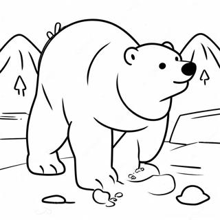 Page À Colorier D'un Ours Polaire Jouant Dans La Neige 38683-30597