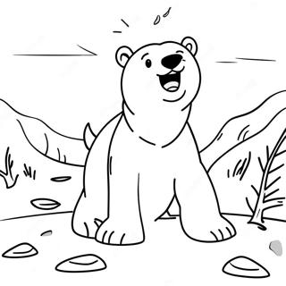 Page À Colorier D'un Ours Polaire Jouant Dans La Neige 38683-30600