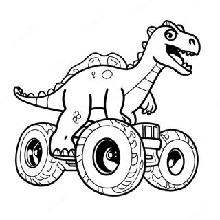 Dinosaur Monster Truck Fargeleggingsark