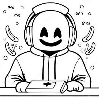 Pagina Da Colorare Di Dj Marshmello Con Cuffie Colorate 30605-24182