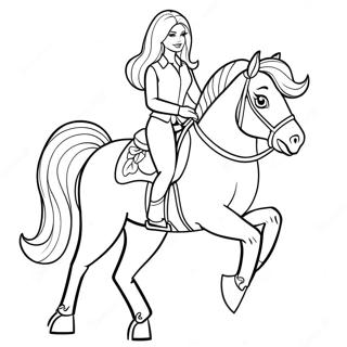 Barbie Horse Coloring Pages