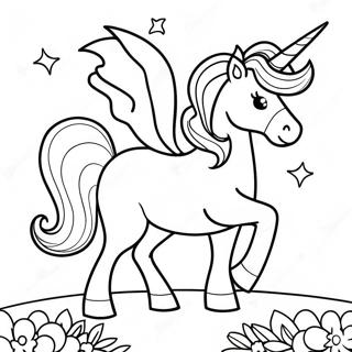 7-Year-Old Girls Magical Unicorn Coloring Page 32244-58789