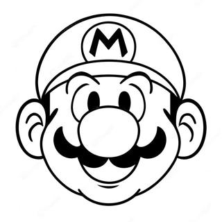 Mario Face Coloring Pages