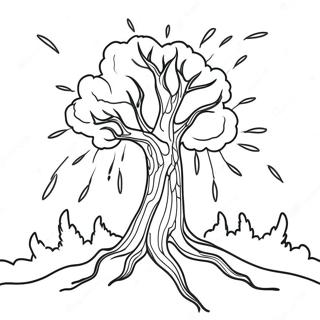 Lightning Striking Tree Coloring Page 32334-25575