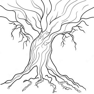 Lightning Striking Tree Coloring Page 32334-25573