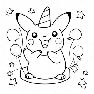 Pokemon Happy Birthday Coloring Pages