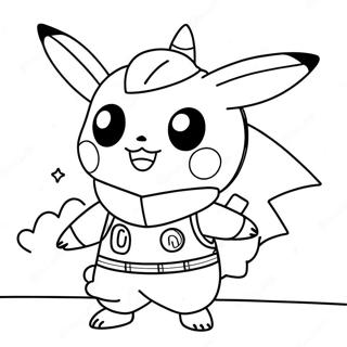 Cute Pikachu In Among Us Spacesuit Coloring Page 32824-25947