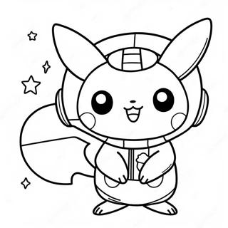 Cute Pikachu In Among Us Spacesuit Coloring Page 32824-25948