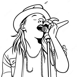 Página Para Colorir Do Axl Rose Cantando No Palco 32944-26044