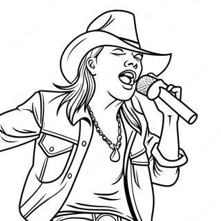 Página Para Colorir Do Axl Rose Cantando No Palco 32944-26042