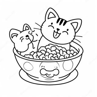 Comida De Gato Páginas Para Colorir