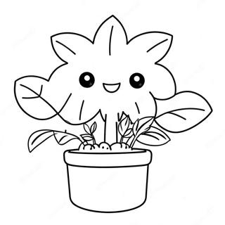 Kawaii Plant Kleurplaten