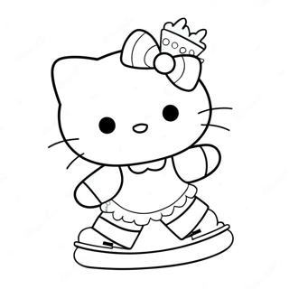 Hello Kitty Schaatsen Kleurplaat 48793-38578