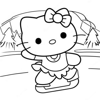 Hello Kitty Schaatsen Kleurplaat 48793-38579