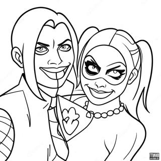 Amor Louco Romântico Harley Quinn E Coringa Páginas Para Colorir