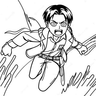 Levi Ackerman Angreb På Titan Maleblad 40693-32166