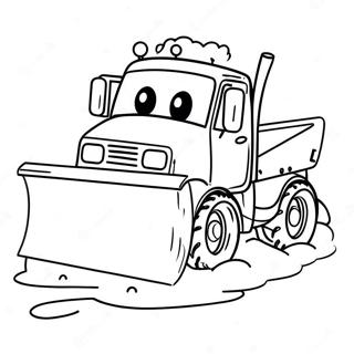 Cute Snow Plow With Smiling Face Coloring Page 40994-32410