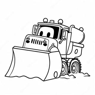 Cute Snow Plow With Smiling Face Coloring Page 40994-32411