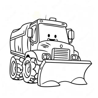 Cute Snow Plow With Smiling Face Coloring Page 40994-32412