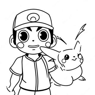 Ash Ketchum Fängt Pikachu Ausmalbild 41294-32620