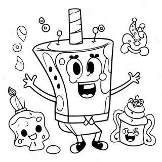 Aniversário Do Bob Esponja Páginas Para Colorir