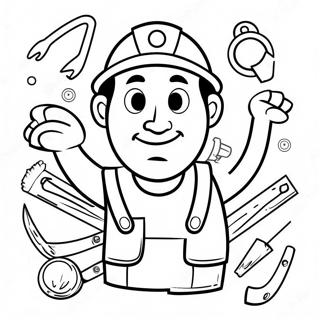 Handyman Hal With Tools Coloring Page 43504-34384