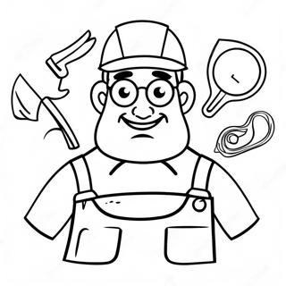 Handyman Hal With Tools Coloring Page 43504-34381