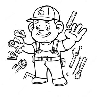 Handyman Hal With Tools Coloring Page 43504-34382