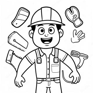 Handyman Hal With Tools Coloring Page 43504-34383