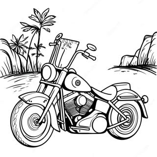 Klassisches Harley Davidson Chopper Ausmalbild 55924-44242