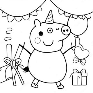 Aniversário Da Peppa Pig Páginas Para Colorir