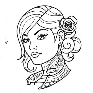 Bad Girl Female Tattoo Coloring Pages