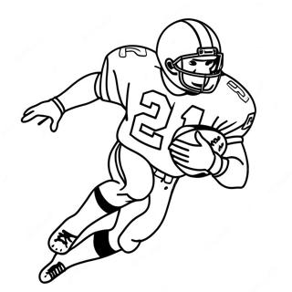 Barry Sanders Running With Football Coloring Page 51794-40981