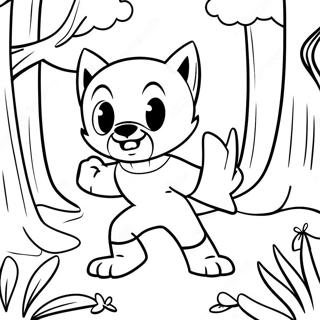 Cute Wolverine In A Forest Coloring Page 52454-41491