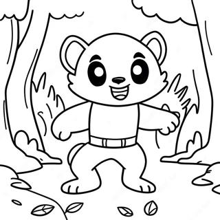 Cute Wolverine In A Forest Coloring Page 52454-41492