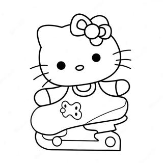 Patinaj Pe Gheață Hello Kitty Crăciun Pagini De Colorat