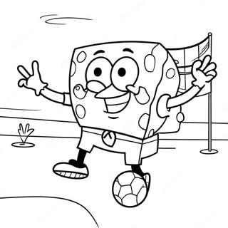 Spongebob Spiller Fodbold Farvelægningsider