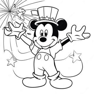 Mickey 4 De Julio Páginas Para Colorear