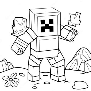 Söt Minecraft Snö Golem Målarbild 68325-54065