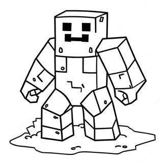 Söt Minecraft Snö Golem Målarbild 68325-54066