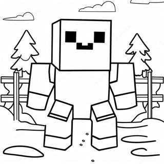 Söt Minecraft Snö Golem Målarbild 68325-54067