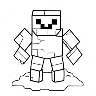 Söt Minecraft Snö Golem Målarbild 68325-54068