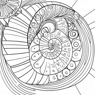 Färgglad Fibonacci Sekvens Färgläggningssida 68705-54376