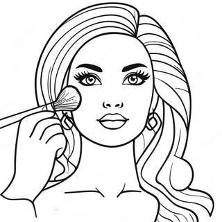 Barbie Glamoureuze Make-Up Artist Kleurplaat 69905-55331