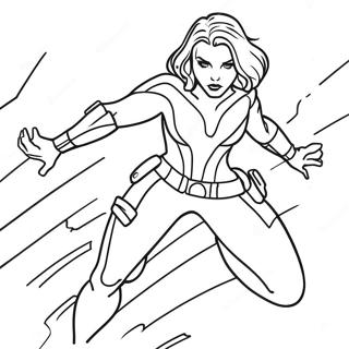 Black Widow In Action Coloring Page 6181-4911