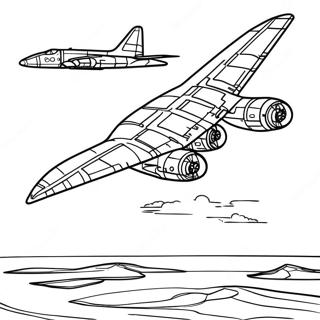 B2 Bomber Flying High Coloring Page 61944-49014