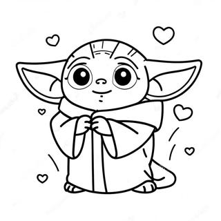 Baby Yoda Valentijn Kleurplaten