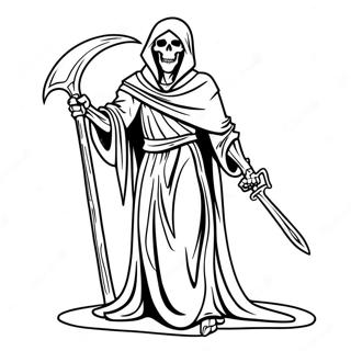 Grim Reaper With Scythe Coloring Page 6271-4987