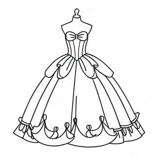 Beautiful Dress Ball Gown Coloring Pages